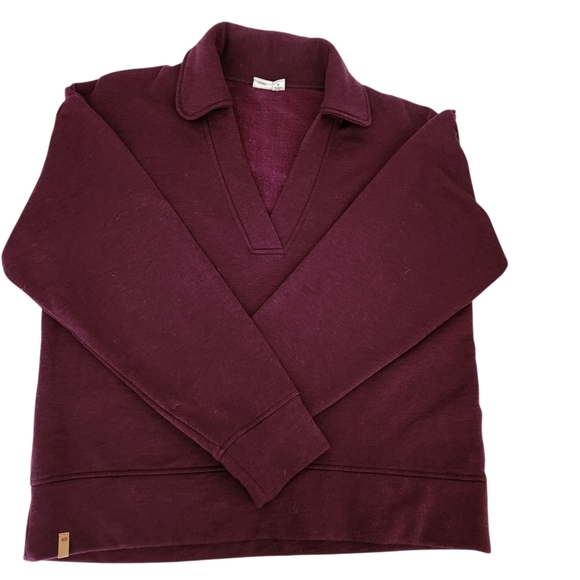 TENTREE Treefleece Grove pullover Sweatshirt color burgundy small - Picture 8 of 14